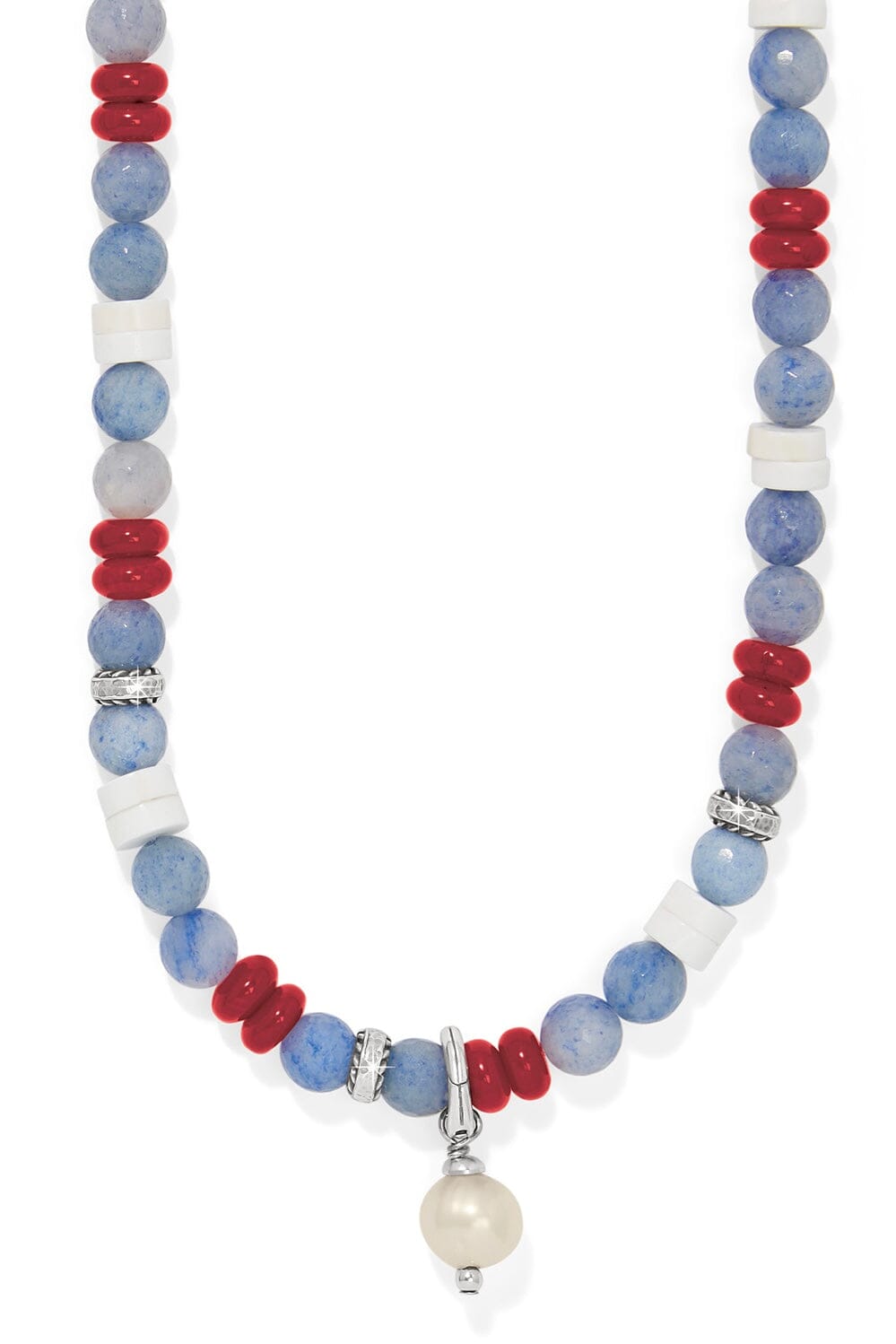 Americana Beach Pearl Charm Necklace BJEWELRY Brighton Collectables 