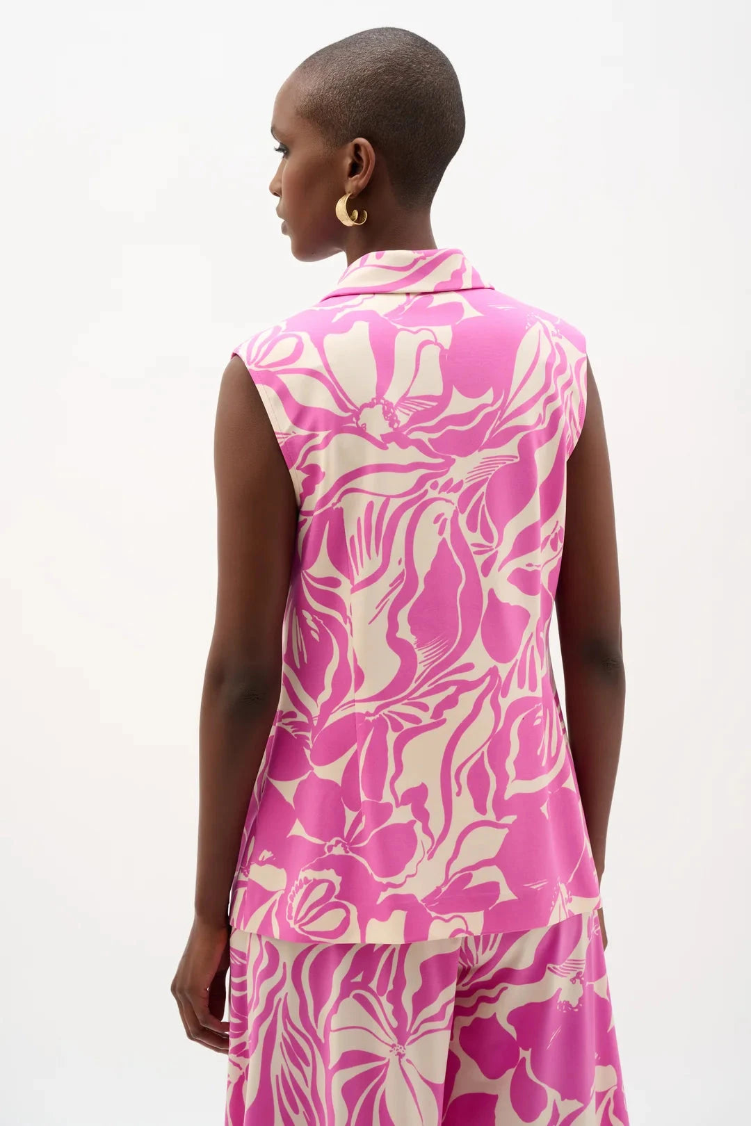 Silky Knit Floral Print Sleeveless Vest MISSY TOP SPECIAL JOSEPH RIBKOFF 