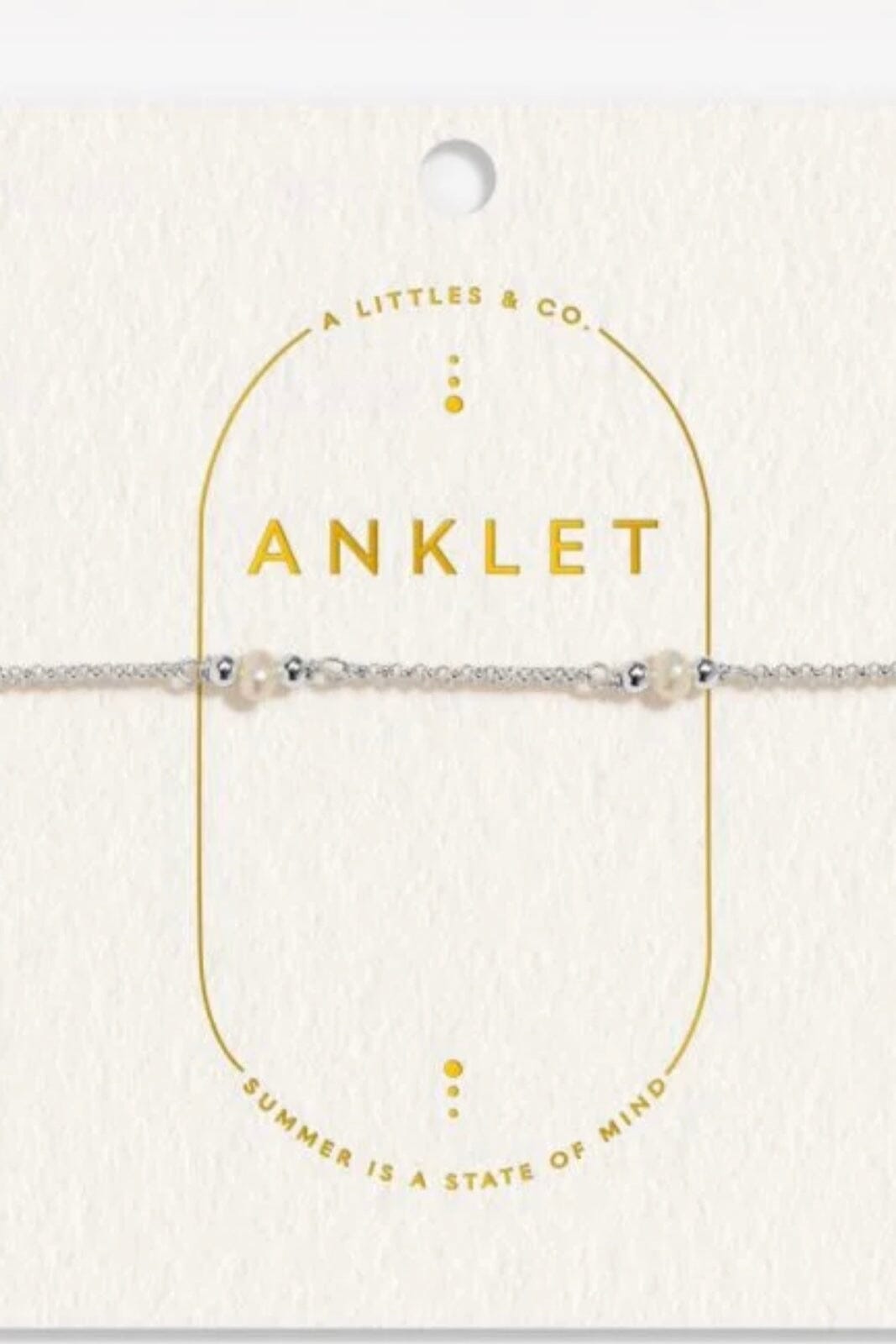 Silver Plated Pearl Anklet JEWELRY A LITTLES &amp; CO 