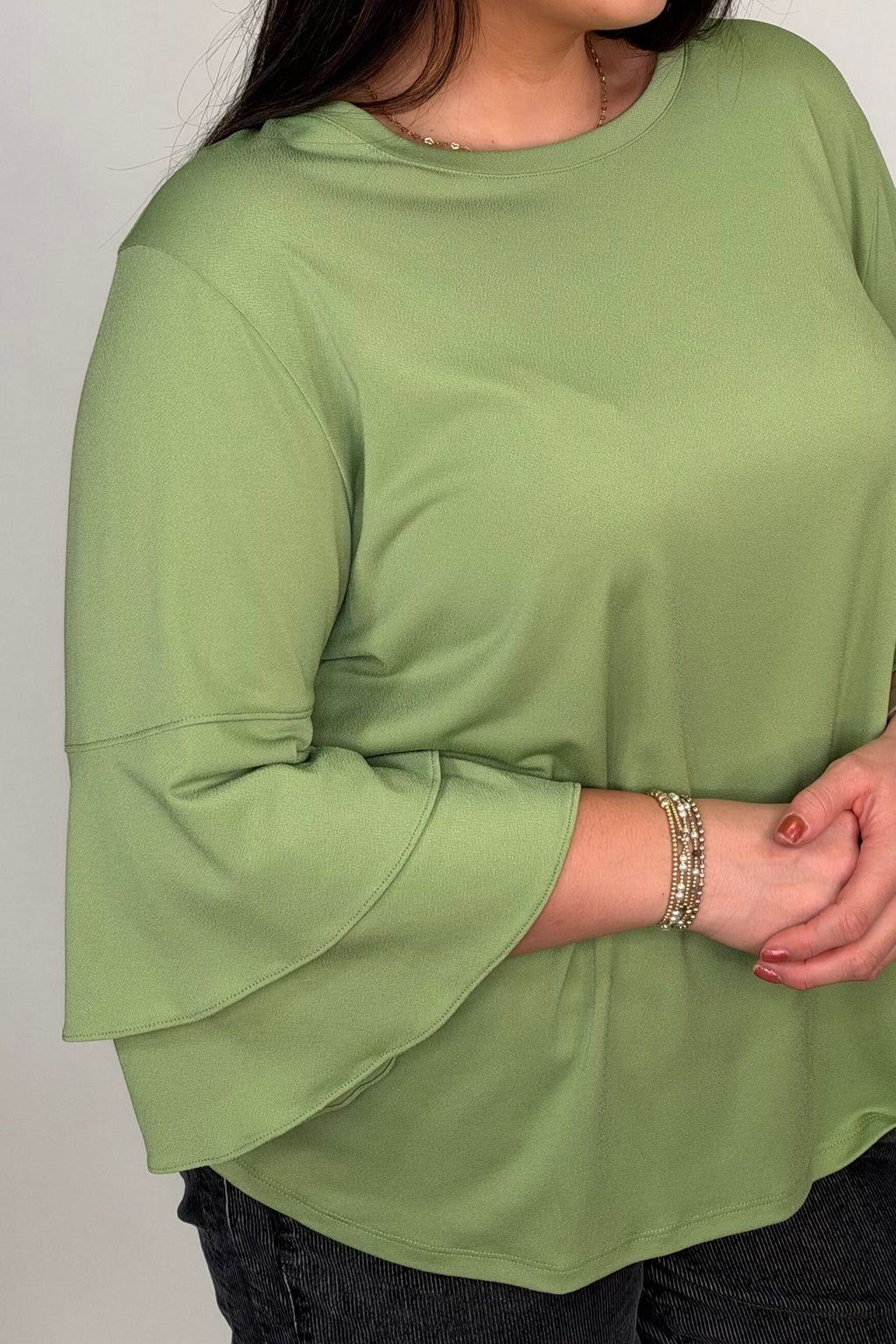 Ruffle Sleeve 3/4 Sleeve Top MISSY TOP SPECIAL SOUTHERN LADY 