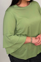 Ruffle Sleeve 3/4 Sleeve Top MISSY TOP SPECIAL SOUTHERN LADY 