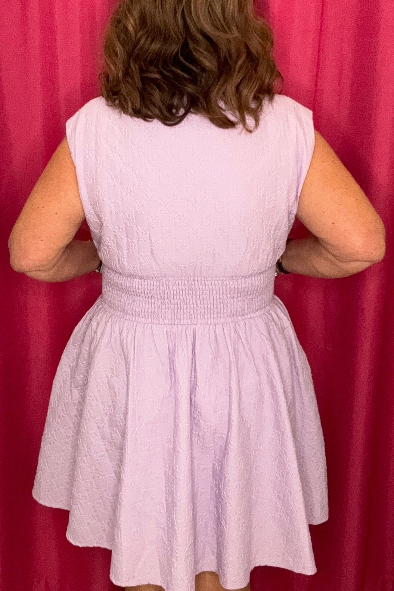 Sleeveless Textured Dress W/Zipper DRESS ENTRO 