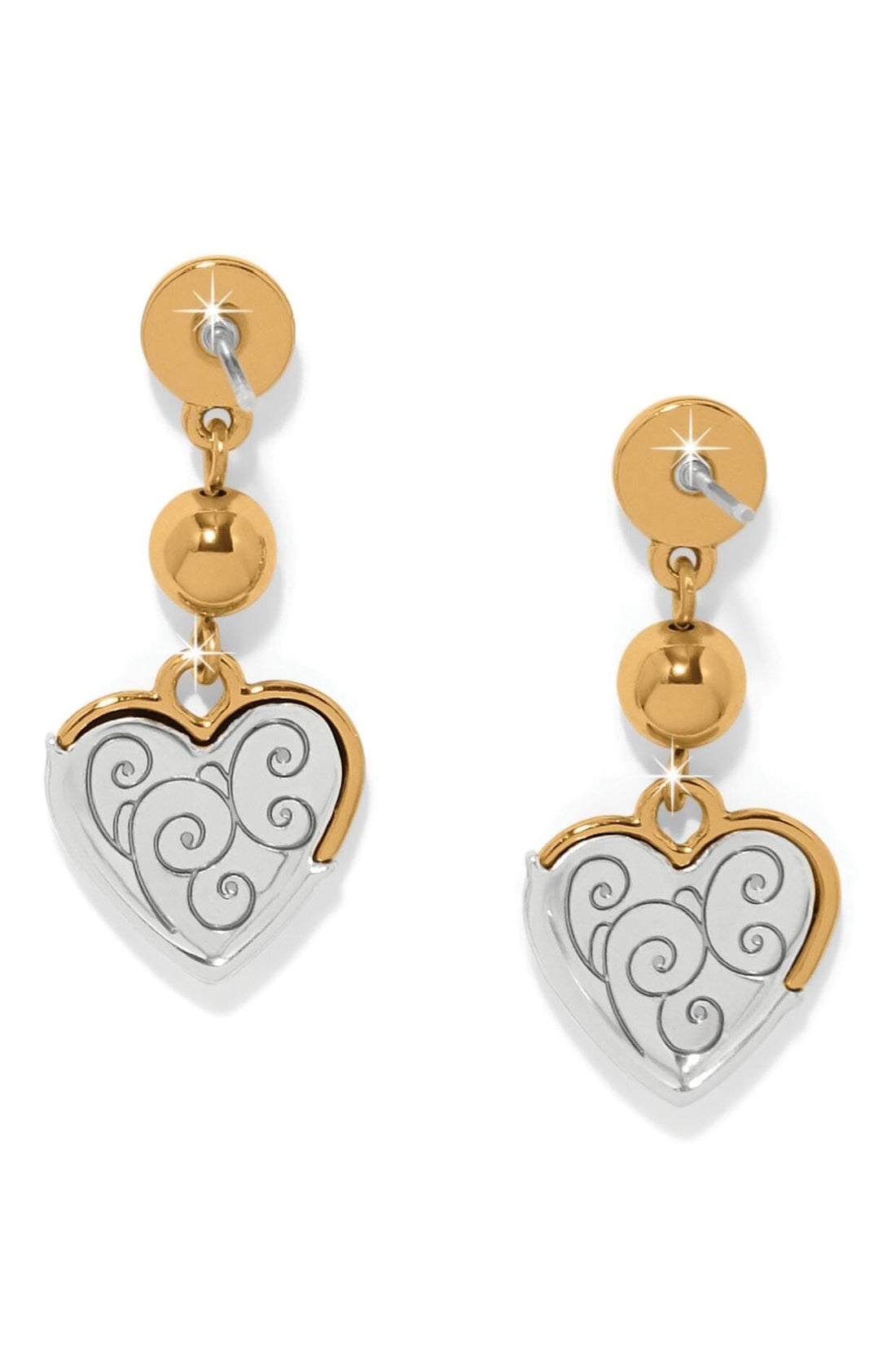 Meridian Petite Heart Wave Gold Post Earrings BJEWELRY Brighton Collectables 