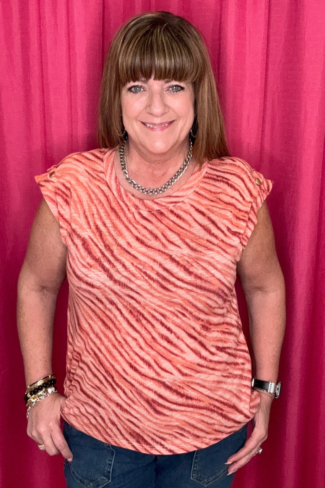Printed Cap Sleeve Top MISSY TOP SPECIAL DEMOCRACY 