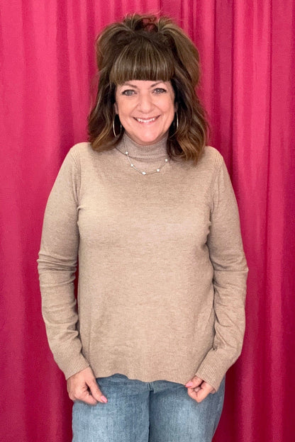 Long Sleeve Mock Neck Sweater SWEATER KEREN HART 