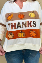 Thanks Pumpkin Pullover JRTOP CASUAL TOP:~~Unassigned~~ JESS LEA 