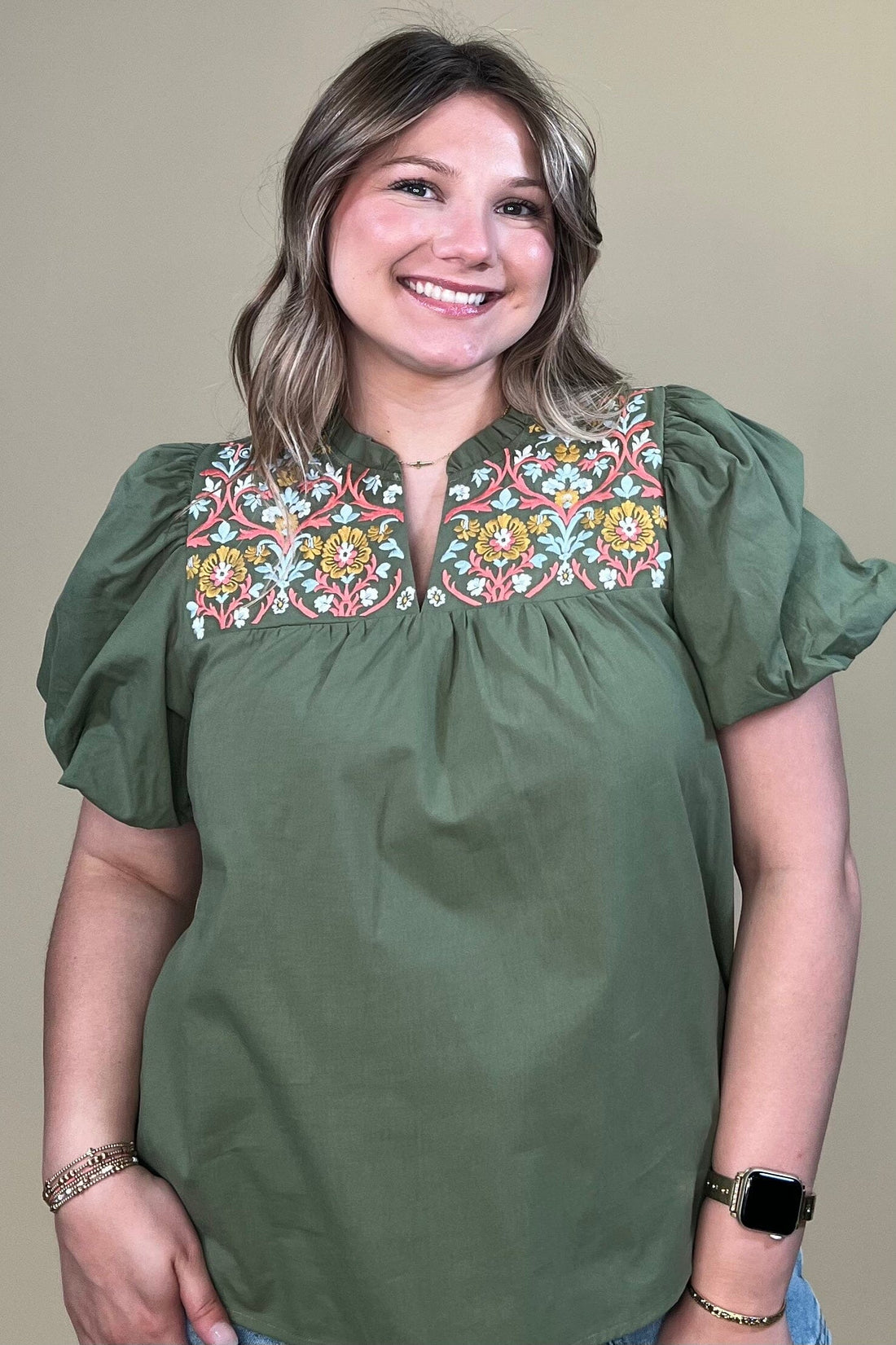 Makayla Top w/Embroidery JR TOP DRESSY MARYSQUARE