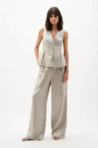 Button Down Peplum Mettalic Vest MISSY TOP SPECIAL JOSEPH RIBKOFF 