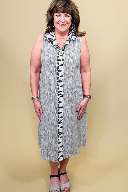 Crinkle Crepe Floral Tank Dress w/Ruffle Collar DRESS HABITAT 