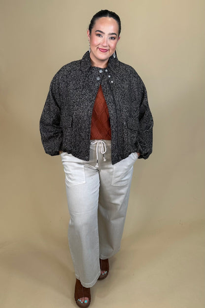 Zip Up Jacket w/ Bubble Hem JACKET:~~Unassigned~~ DEMOCRACY 
