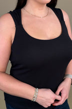 Sleevless Built in Bra Knit Top - Black MISSY BASIC KNIT:LPTRUNKFALL26 LIVERPOOL 