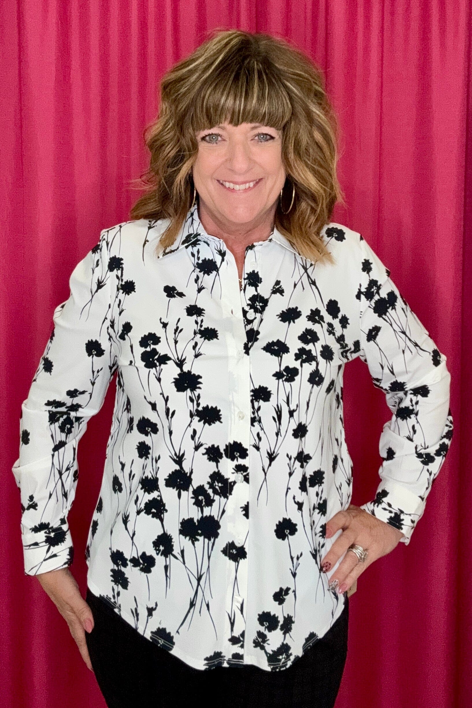 Long Sleeve Button Front Knit Shirt MISSY TOP SPECIAL LIVERPOOL 