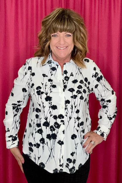 Long Sleeve Button Front Knit Shirt MISSY TOP SPECIAL LIVERPOOL 