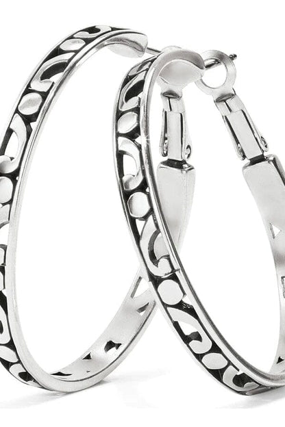 Large Silver Contempo Hoop Earrings BJEWELRY Brighton Collectables 