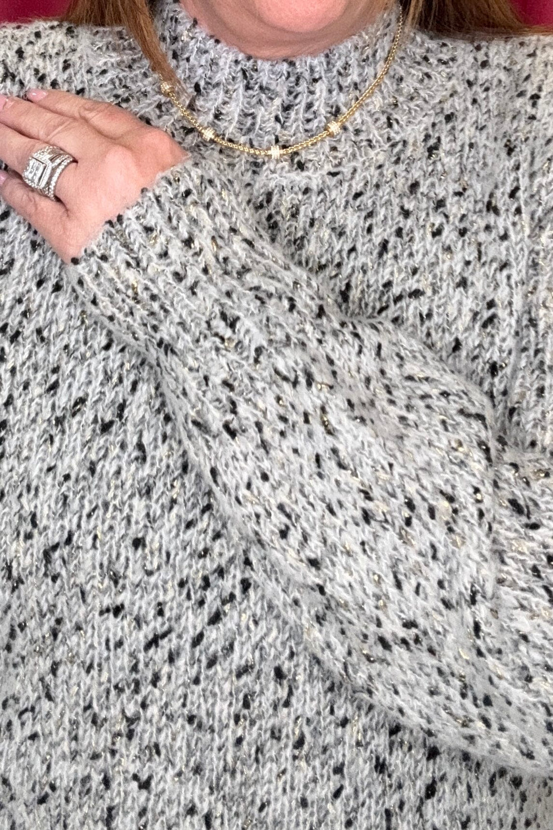 Long Sleeve Mock Neck Sweater SWEATER TRIBAL 