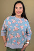 Floral Print Denim Top JRTOP CASUAL TOP:~~Unassigned~~ SOUTHERN GRACE 