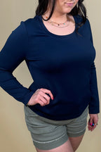 Long Sleeve Scoop Neck Knit Top MISSY BASIC KNIT LIVERPOOL 