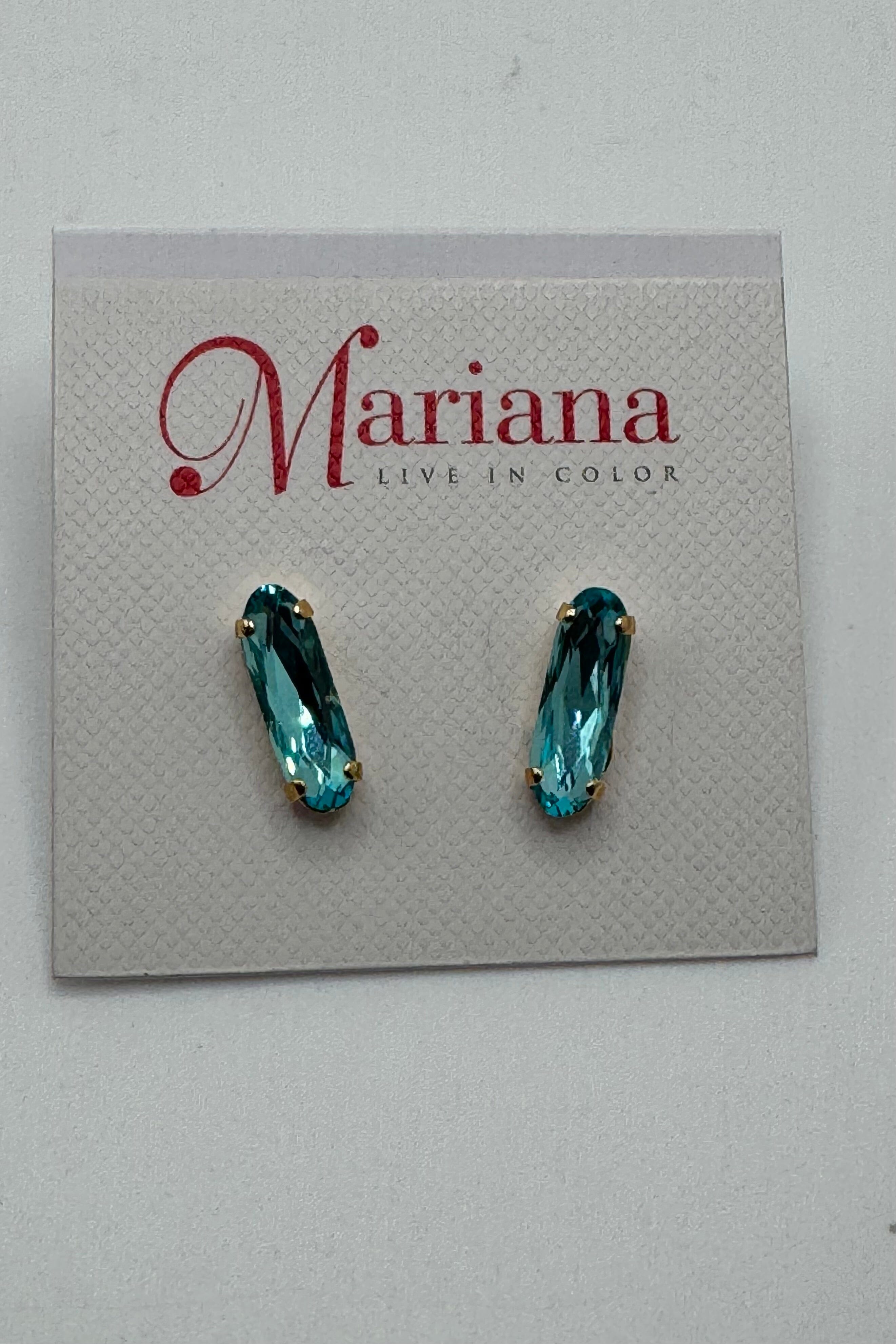 Long Oval Single Post Earring in &quot;Aquamarine&quot; BETTERBRANDJEWELRY Mariana 