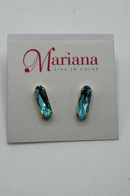 Long Oval Single Post Earring in &quot;Aquamarine&quot; BETTERBRANDJEWELRY Mariana 