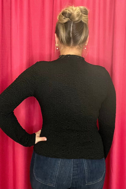 Long Sleeve Textured Top MISSY TOP SPECIAL KEREN HART 