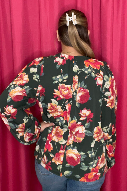 Long Sleeve Printed Top w/Tie JR TOP DRESSY EASEL 