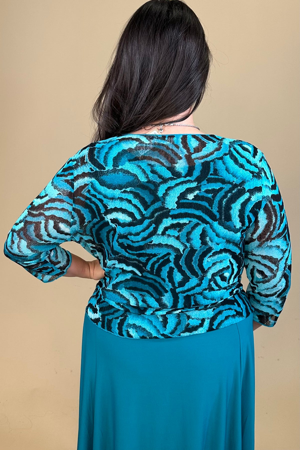 Turquoise Roses Lightweight Shrug
