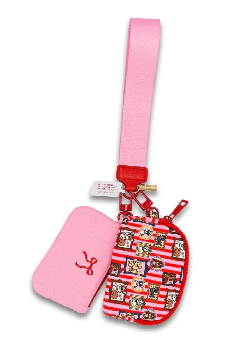 2 pc Coin Wristlet GIFT/OTHER SIMPLY SOUTHERN DOGPRINT 