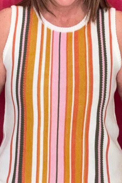 Crew Neck Sleeveless Sweater MISSY TOP SPECIAL TRIBAL 