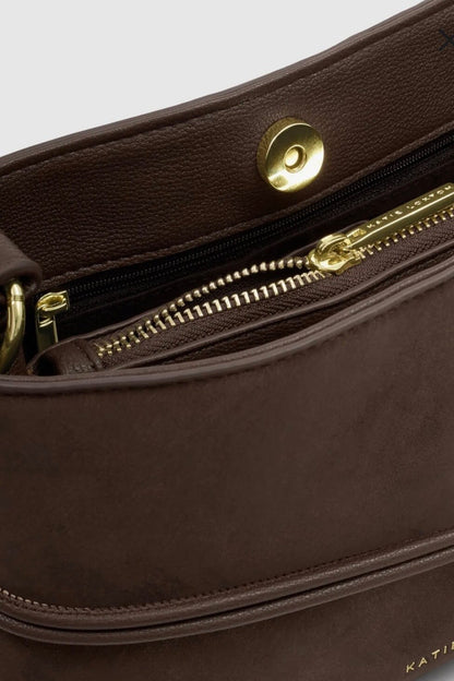 Lori Crossbody Bag- Bitter Chocolate HANDBAGS KATIE LOXTON 