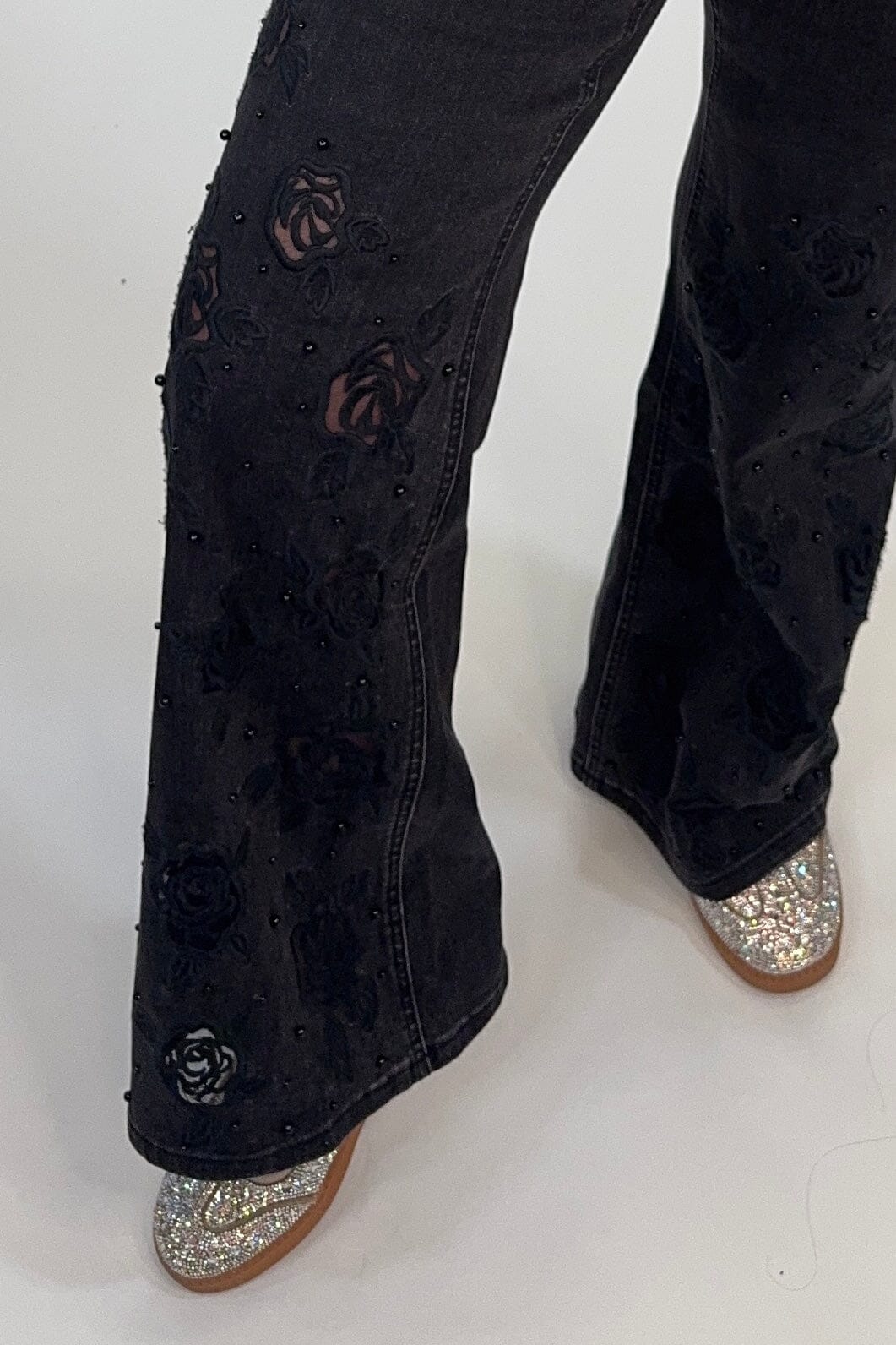 Audrey Mid Rise Overlayed Denim Palazzo BOTTOMS:~~Unassigned~~ TRIBAL 
