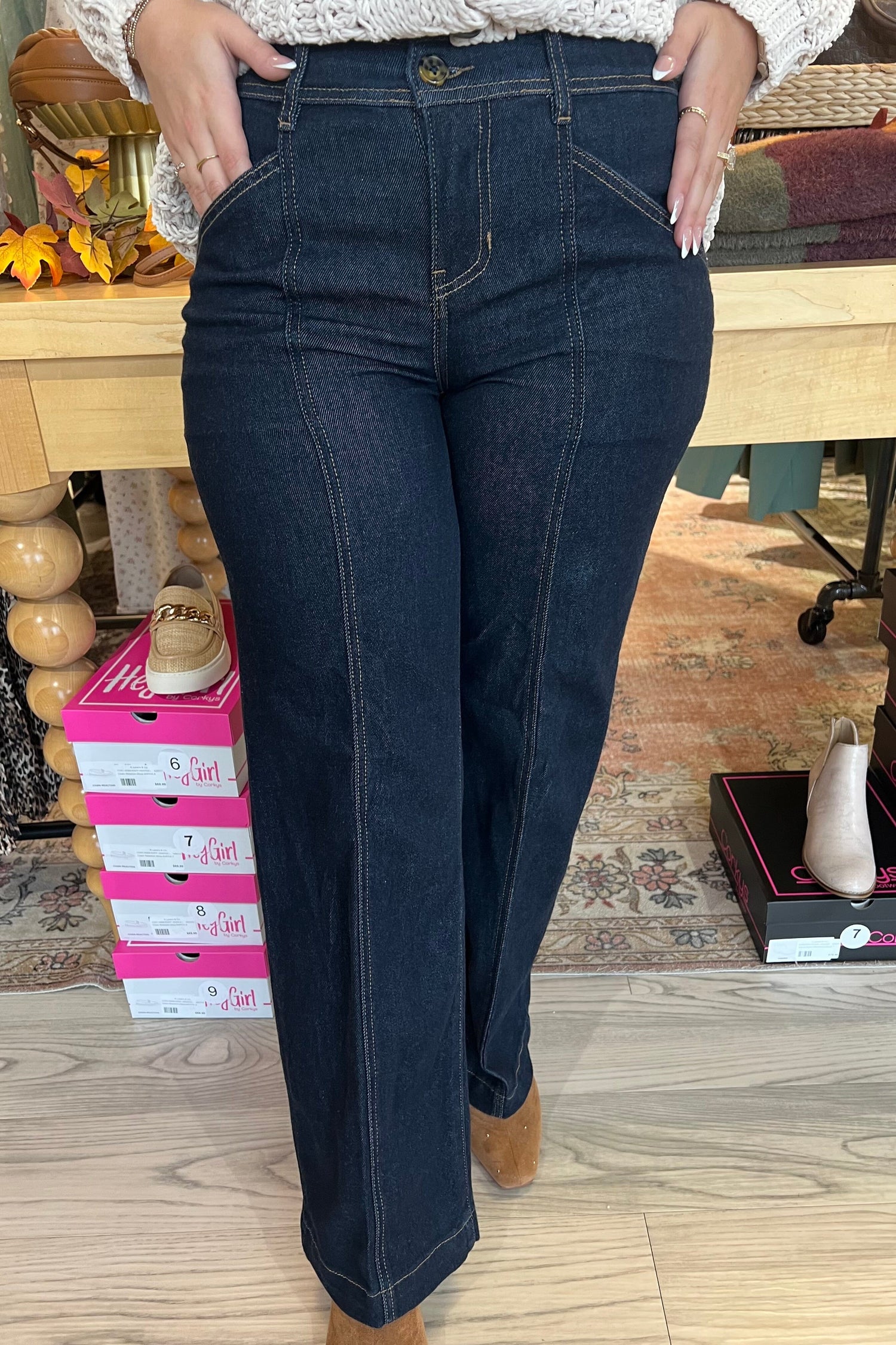 Trouser Wide Leg w/Seaming 32&quot;Inseam JEANS LIVERPOOL 