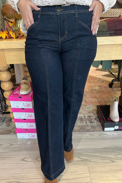 Trouser Wide Leg w/Seaming 32&quot;Inseam JEANS LIVERPOOL 