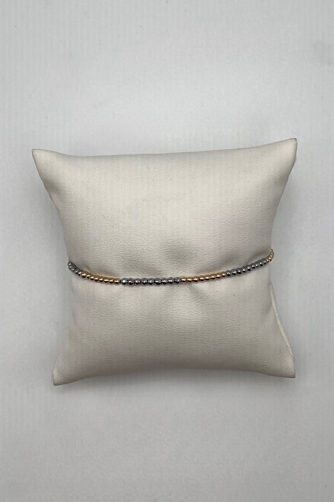 Blissful Pattern 2mm Bead Bracelet-Silver Faceted Hematite JEWELRY ENEWTON 