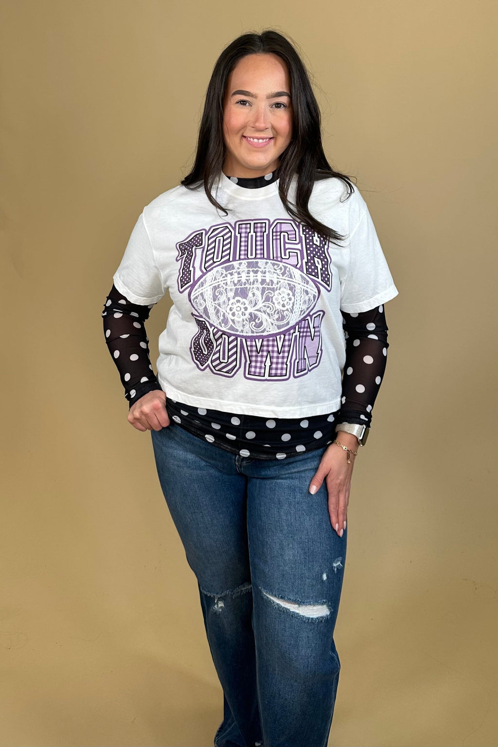 Kick Off Season Black & White Mesh MISSY BASIC KNIT:~~Unassigned~~ STERLINGKREEK 