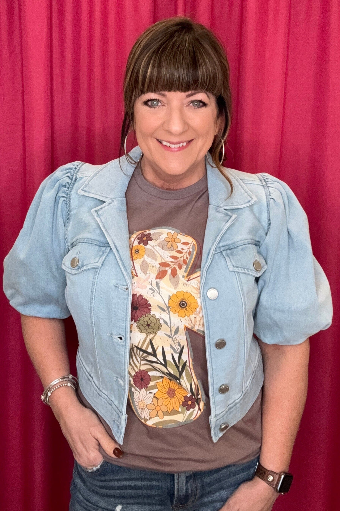 Puff Sleeve Cropped Trucker Jacket OUTFIT COMPLETER LIVERPOOL