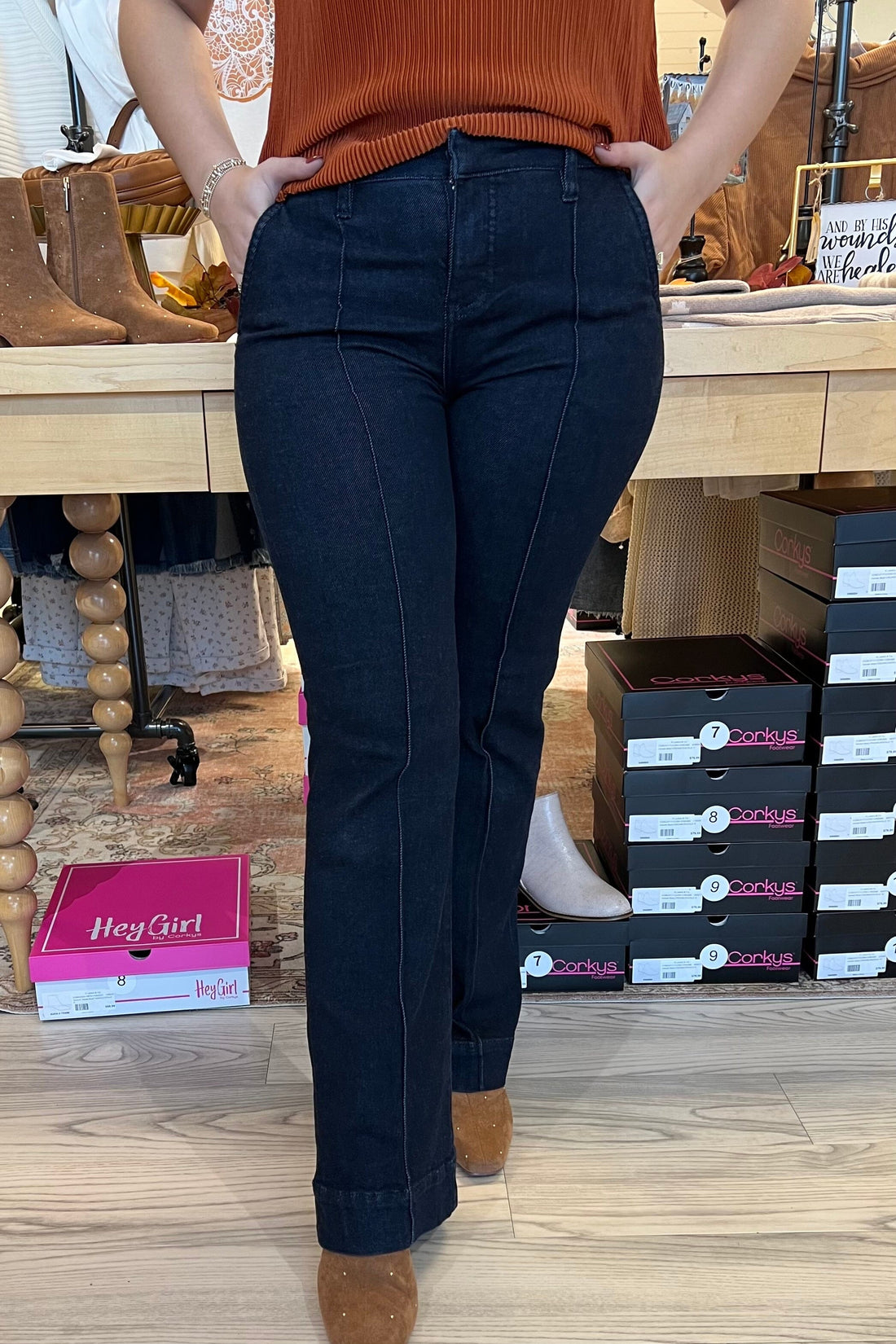 Trouser Boot w/Pintucks JEANS LIVERPOOL 
