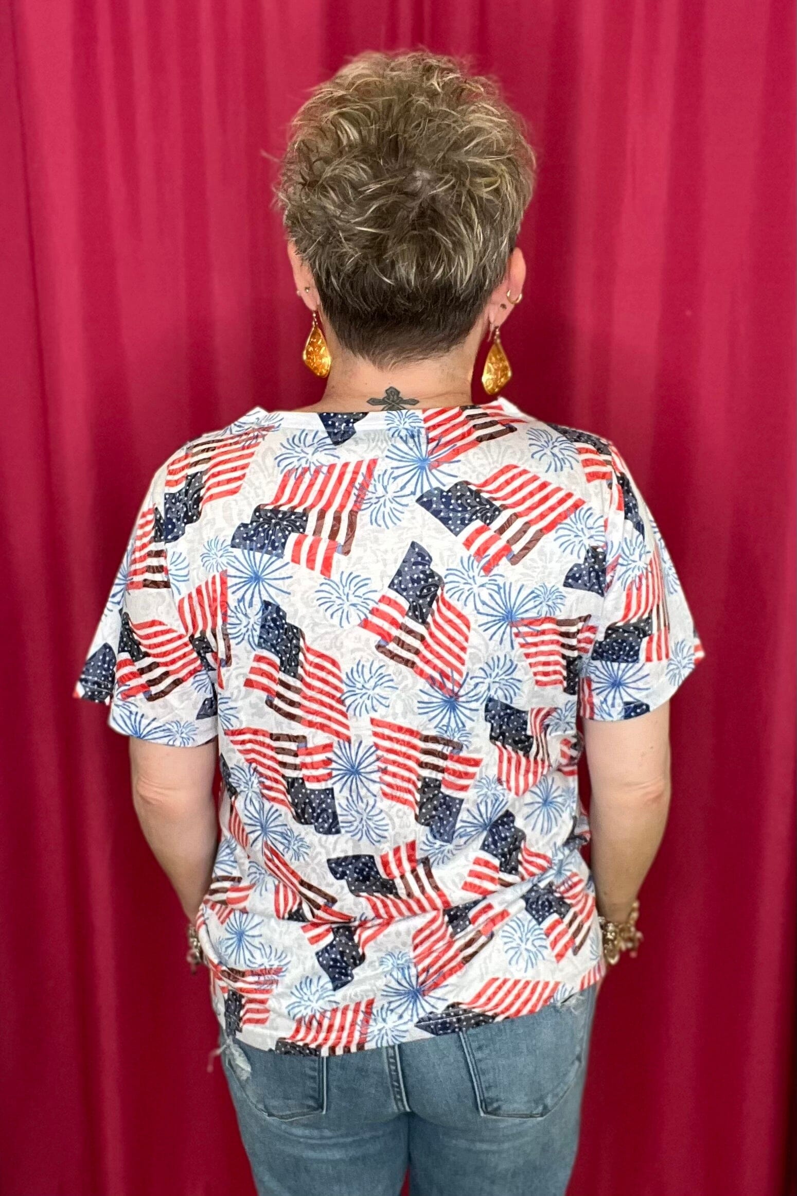Short Sleeve Patriotic Top MISSY TOP SPECIAL CREATION 