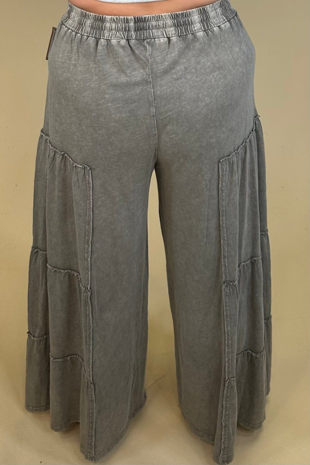 Mineral Washed Tiered Pants BOTTOMS:~~Unassigned~~ EASEL 