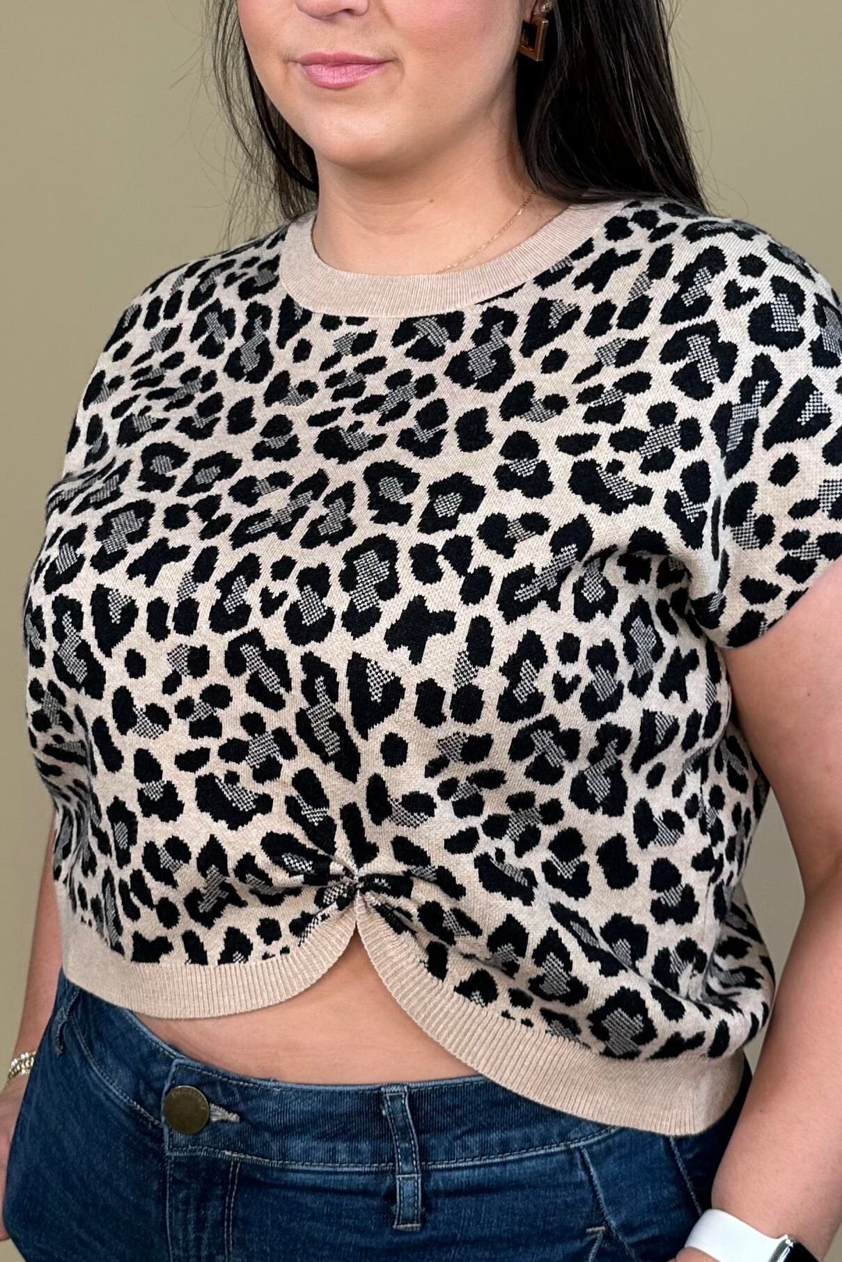 Short Sleeve Gather Detail Sweater Top JRTOP CASUAL TOP JODIFL 