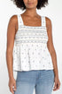 Sleeveless Smocked Woven Top w/Embroidery MISSY TOP SPECIAL LIVERPOOL 