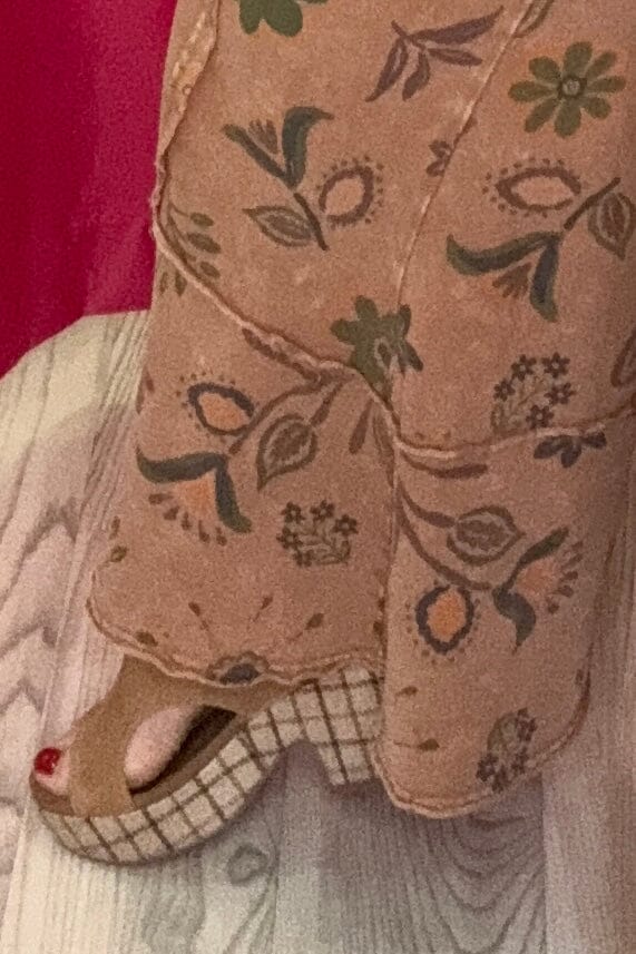 Printed Pull On Bell Bottom Pant BOTTOMS EASEL 