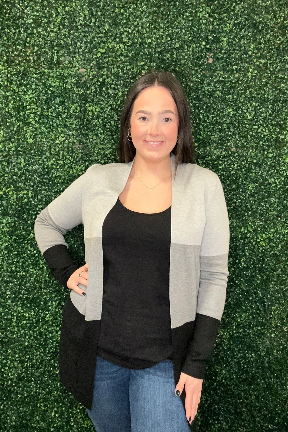 Long Sleeve Sweater Cardigan OUTFIT COMPLETER KEREN HART 