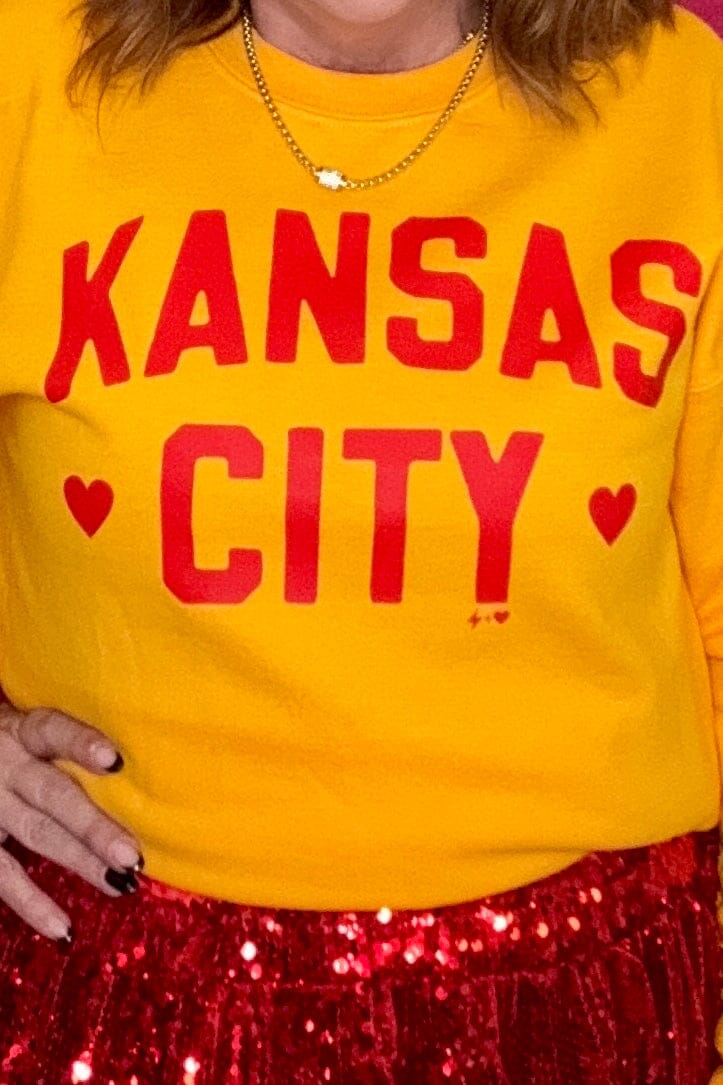 Kansas City Hearts Sweatshirt MISSY BASIC KNIT HUSTLE &amp; HEART 