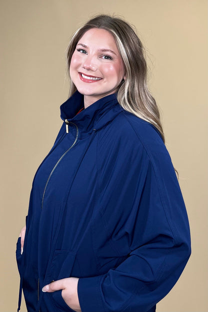 Zip Up Wind Breaker w/Hood &amp; Pockets JACKET DEAR SCARLETT 