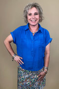 Short Sleeve Top w/Collar & Pockets MISSY TOP SPECIAL ZAC & RACHEL 