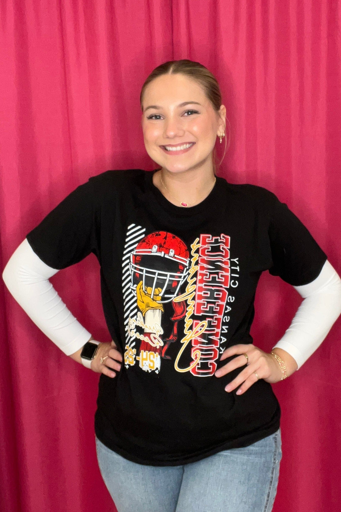 KC Breaking Records T-Shirt MISSY BASIC KNIT HUSTLE &amp; HEART 