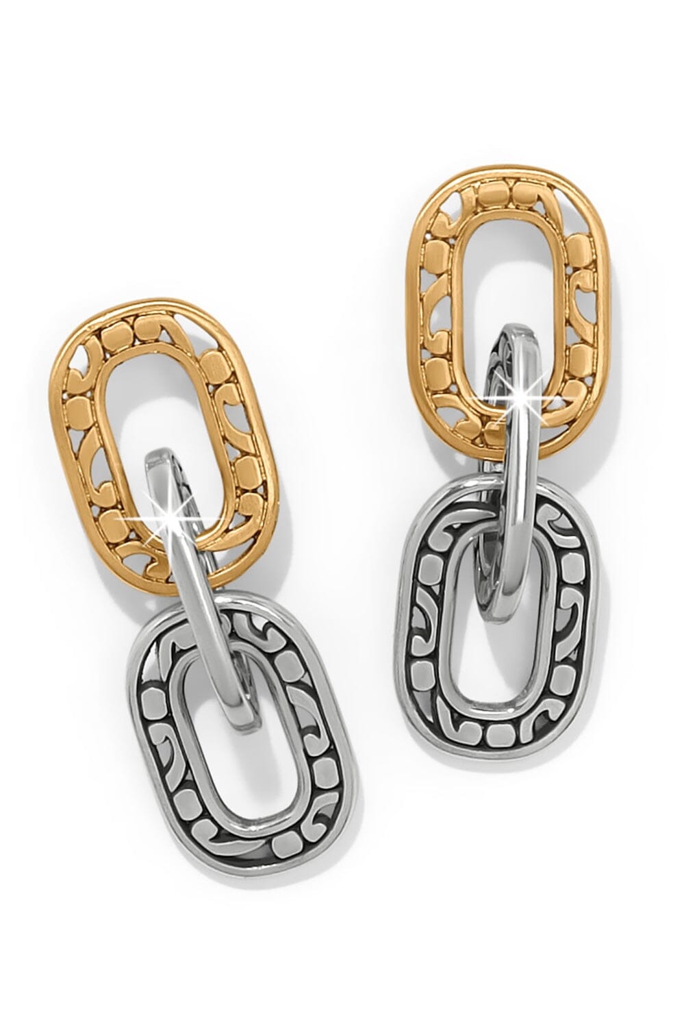 Contempo Linx Duo Two Tone Post Drop Earrings BJEWELRY brigh