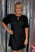 Short Puff Sleeve Textured Dress DRESS MARYSQUARE 
