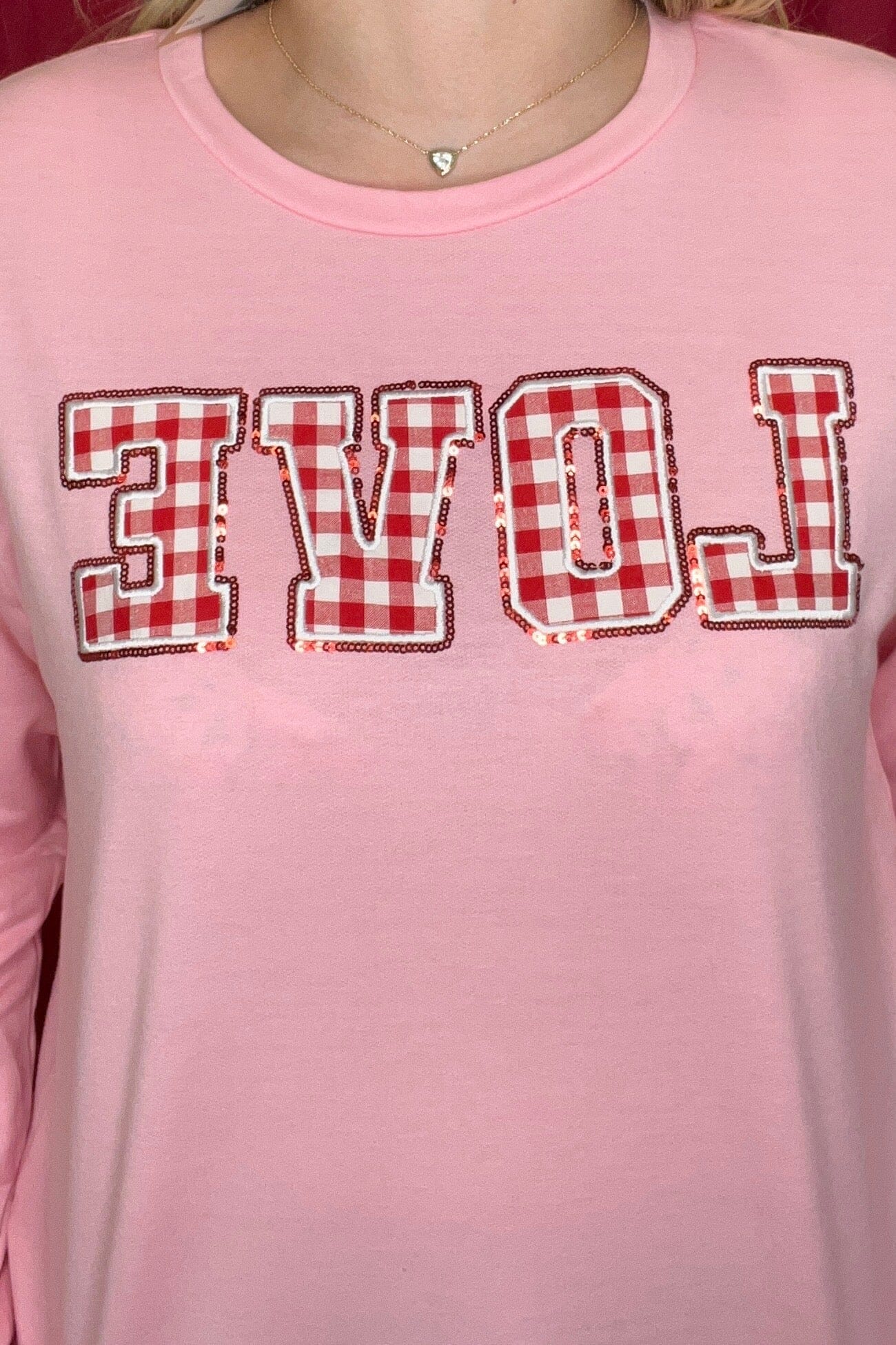 Long Sleeve Gingham Love Top JRTOP CASUAL TOP SOUTHERN GRACE 