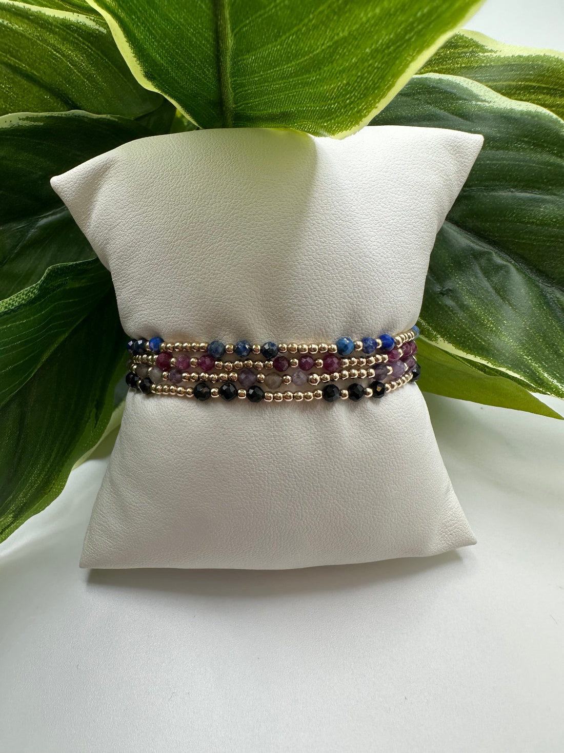 Enewton Gemstone Gold Joy Pattern 3mm Bead Bracelet- RUBY JEWELRY ENEWTON 